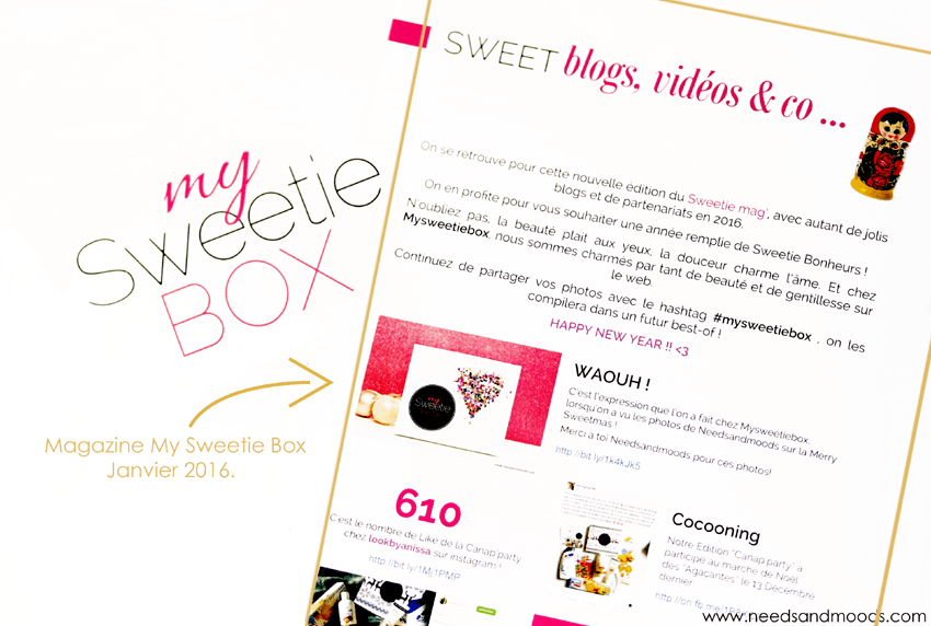 my sweetie box janvier 2016 needs and moods